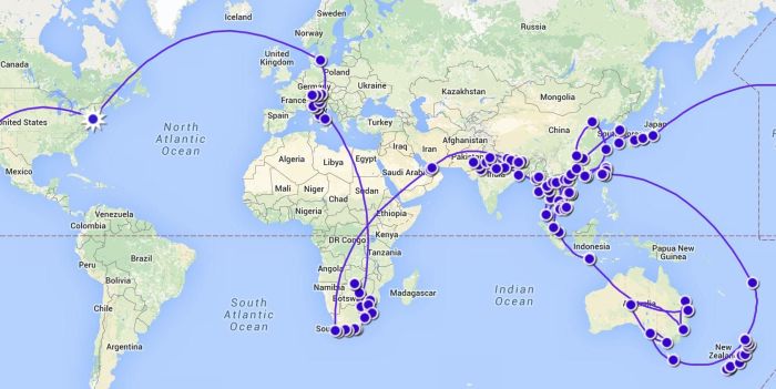 Best Route To Travel Around The World