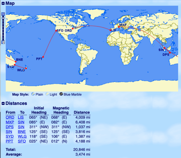 5 Stop Round The World Ticket